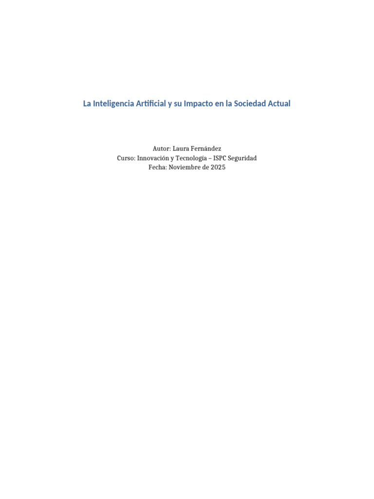 Impacto de la IA en la Sociedad Actual | PDF