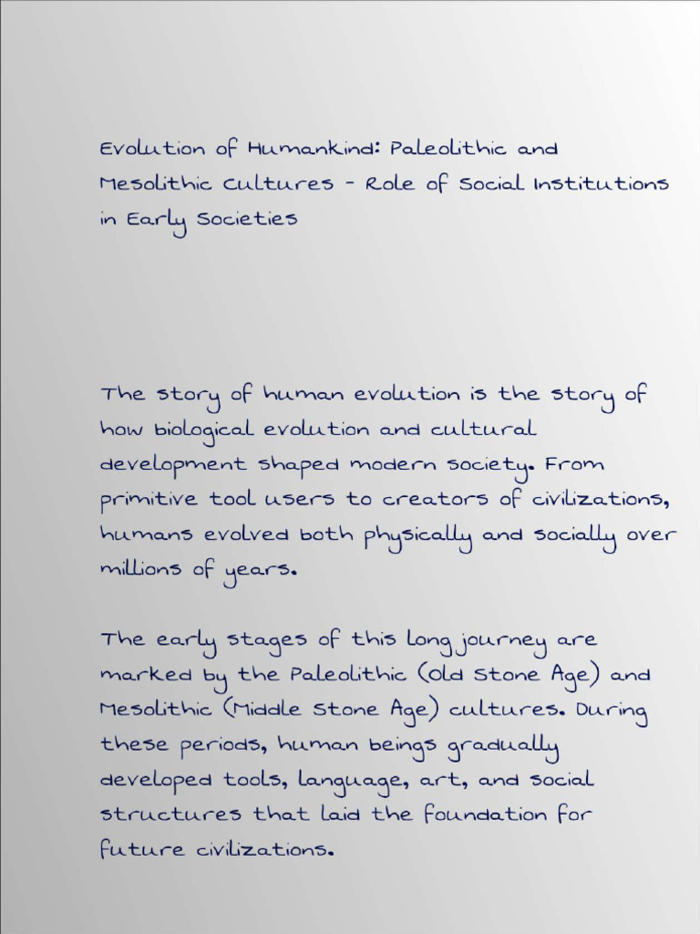 Human Evolution and Early Stone Age Cultures - Compressed | PDF