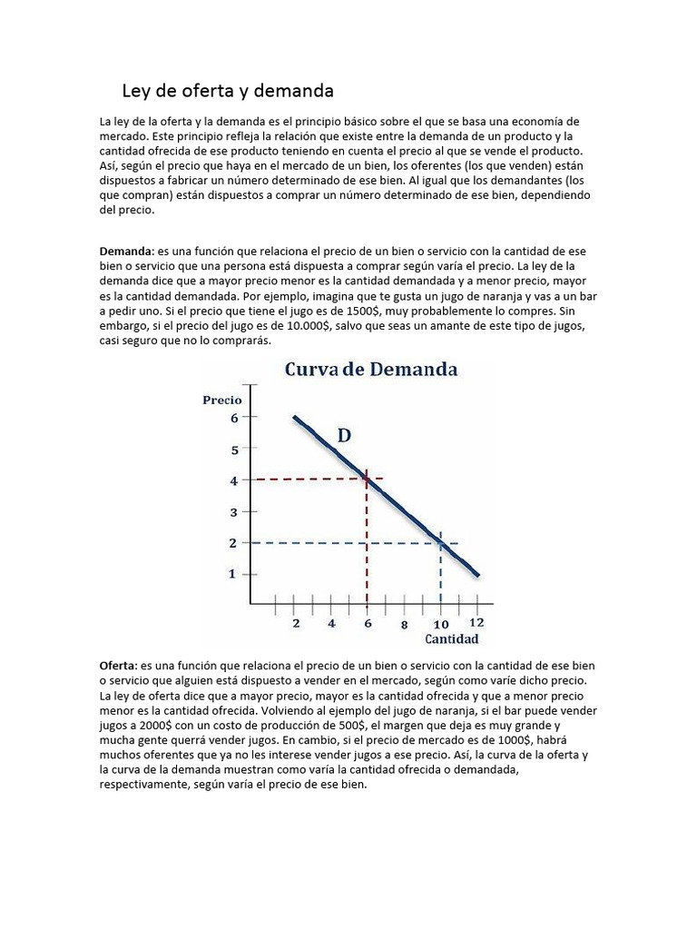 Ley de Oferta y Demanda: Conceptos Clave | PDF | Oferta (economía ...