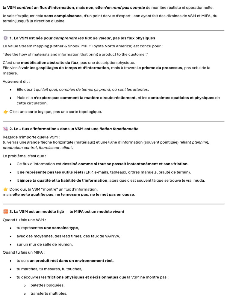 Limites de la VSM face au MIFA | PDF | Lean (production) | Business