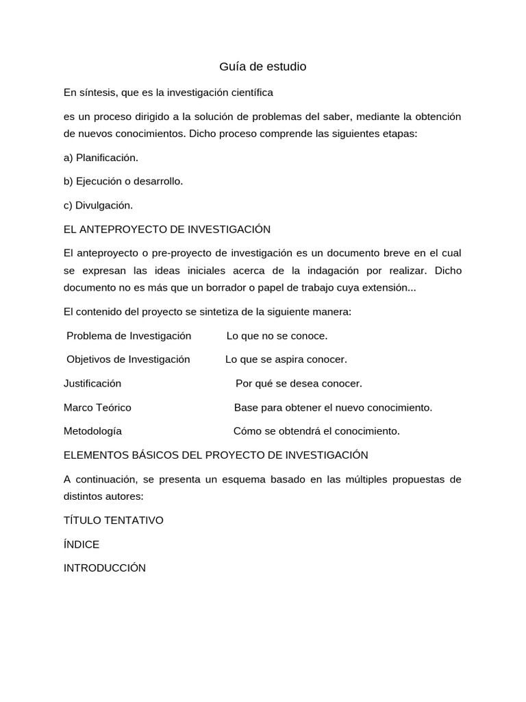 Guía para Elaborar Proyectos de Investigación | PDF | Muestreo ...