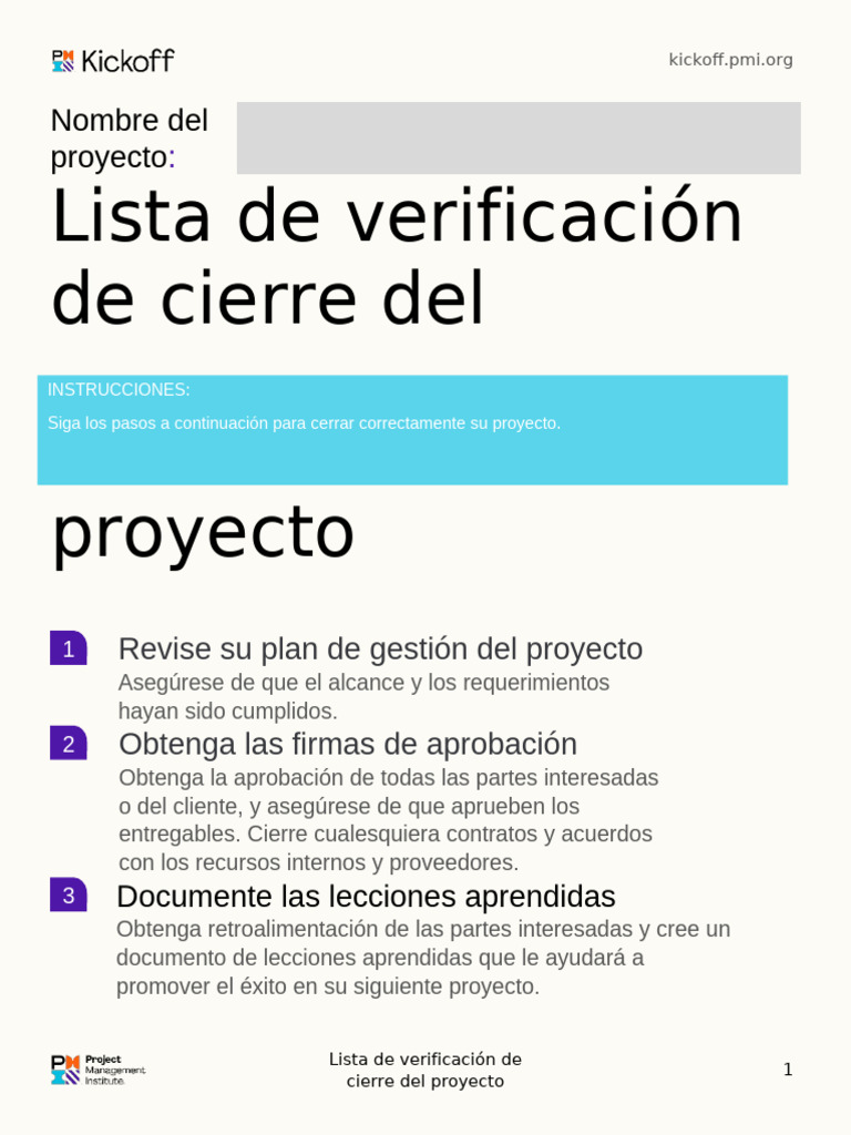 Checklist para el Cierre de Proyecto | PDF | Economias | Business