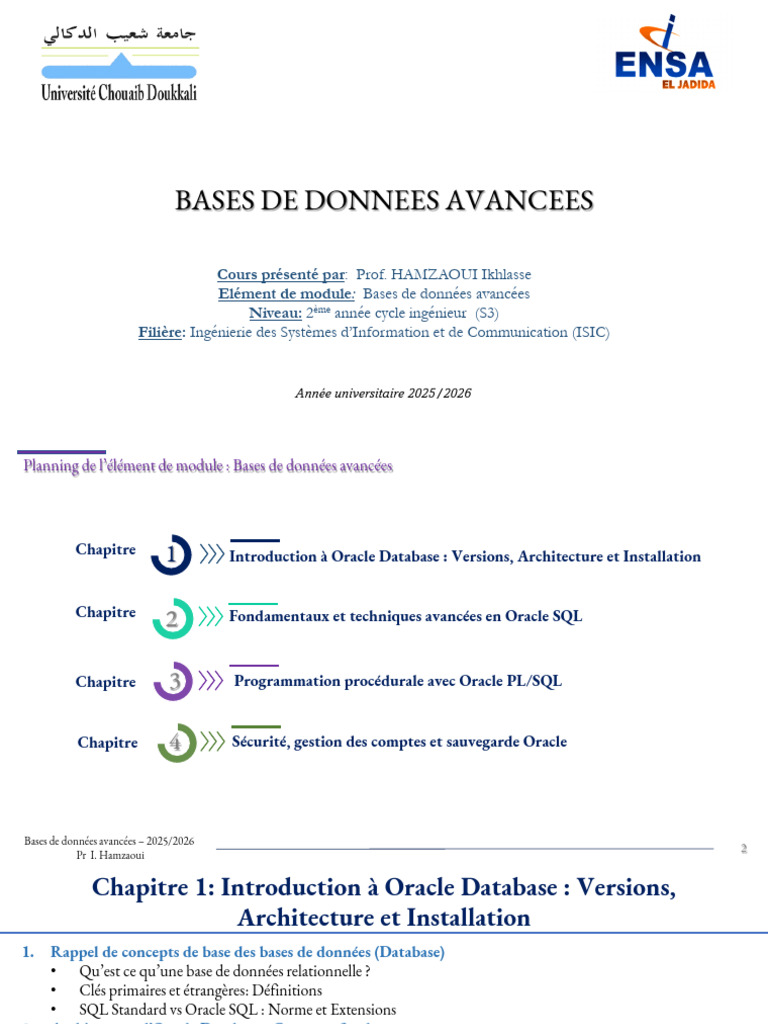 Cours Bda p3 | PDF | SQL | Base de données Oracle