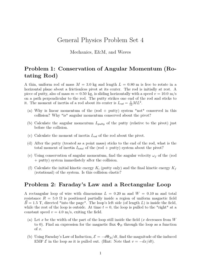 Physics Problem Set: Mechanics & Waves | PDF | Frequency ...