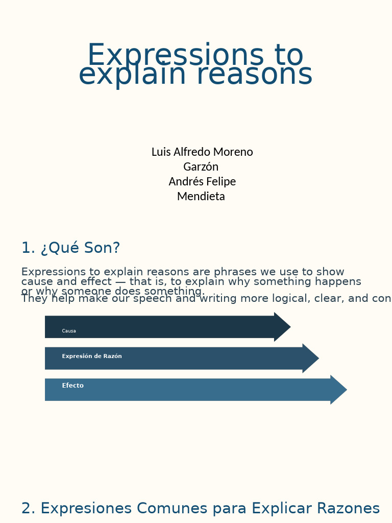 Common Expressions for Explaining Reasons | PDF | Languages | Foreign ...