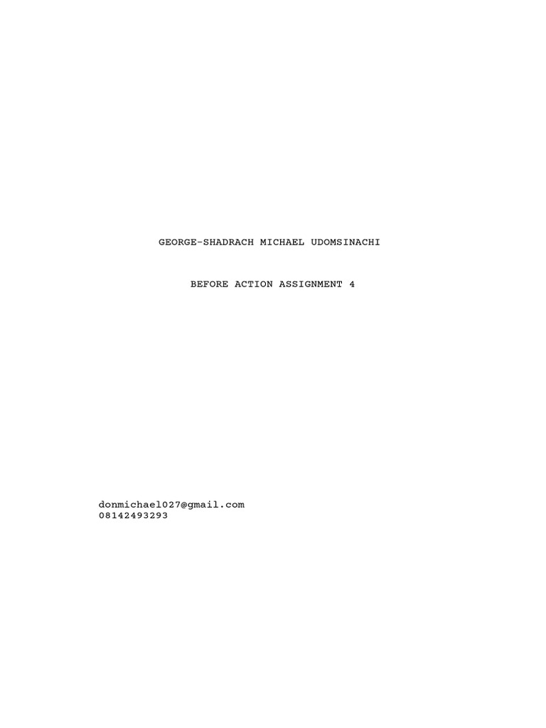 Ba-1-B004 Before Action Assignment 4 | PDF | Death