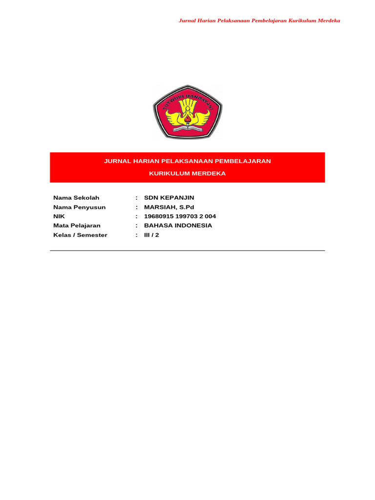 Jurnal Pembelajaran Kurikulum Merdeka SDN | PDF