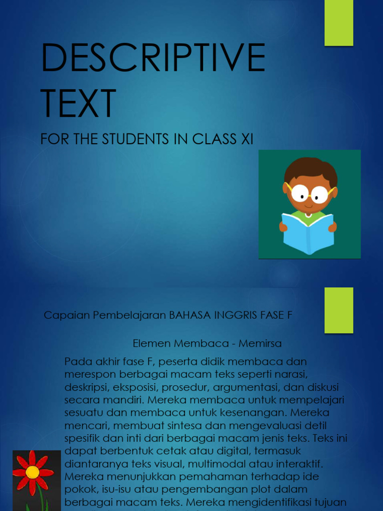 Descriptive Text, XI, Supervisi | PDF | Adjective | Verb