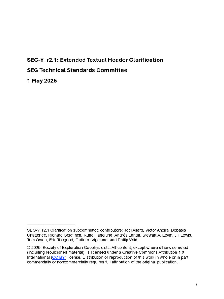 SEG-Y Rev 2.1 Extended Header Guide | PDF | File Format | Xml