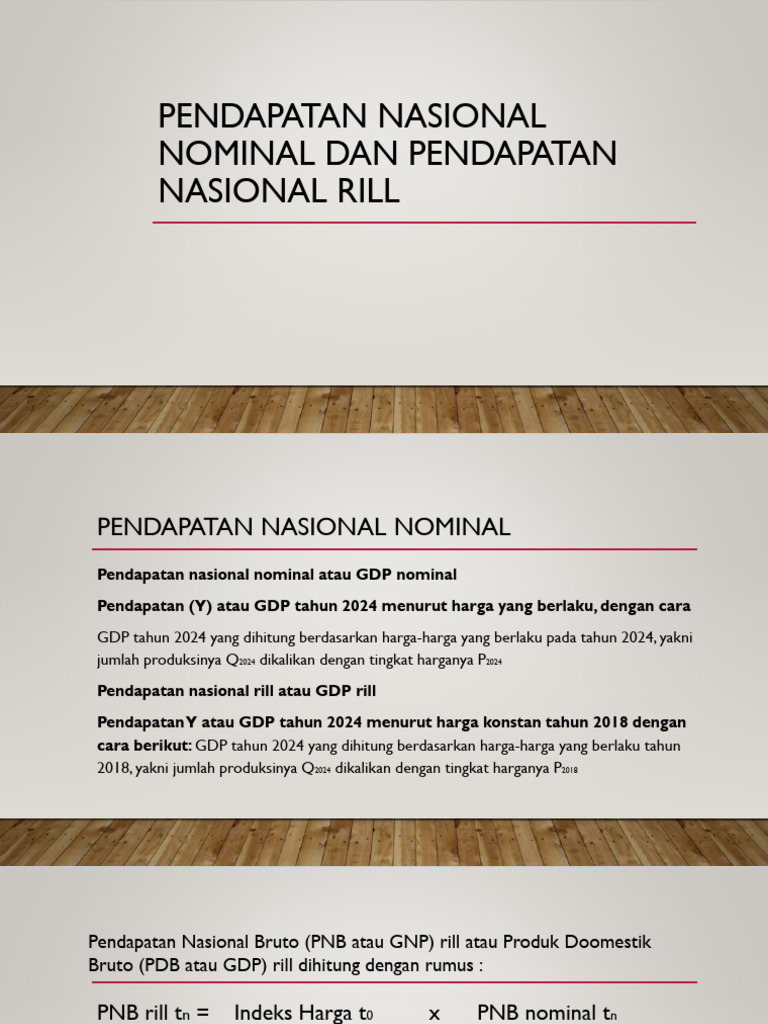 Pendapatan Nasional: Nominal vs Rill 2024 | PDF