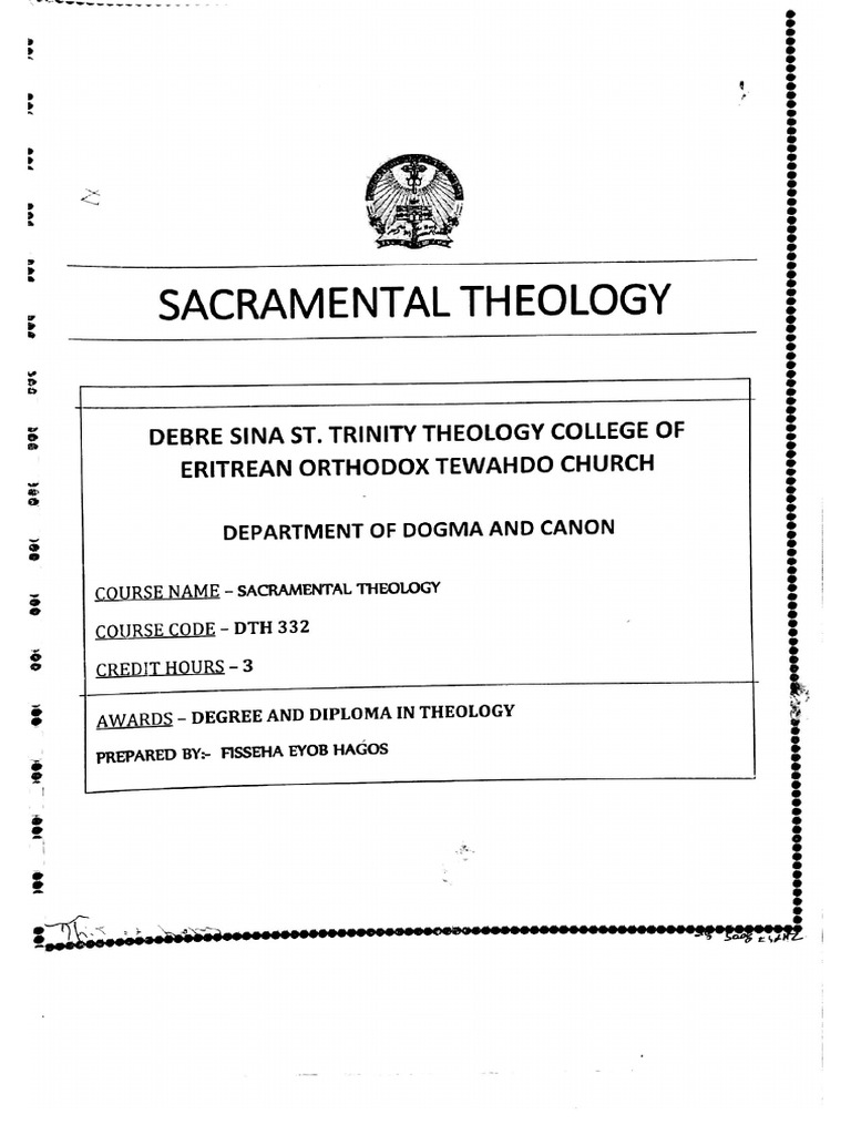 7 Sacramental Thiology | PDF