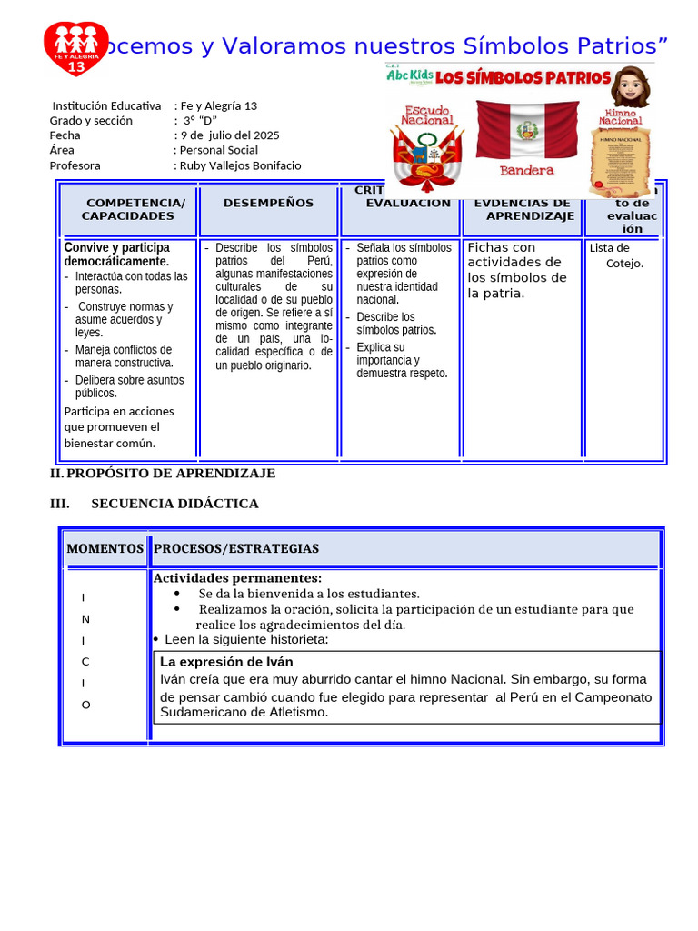 Símbolos Patrios Del Perú Identidad Y Valor Pdf Perú 