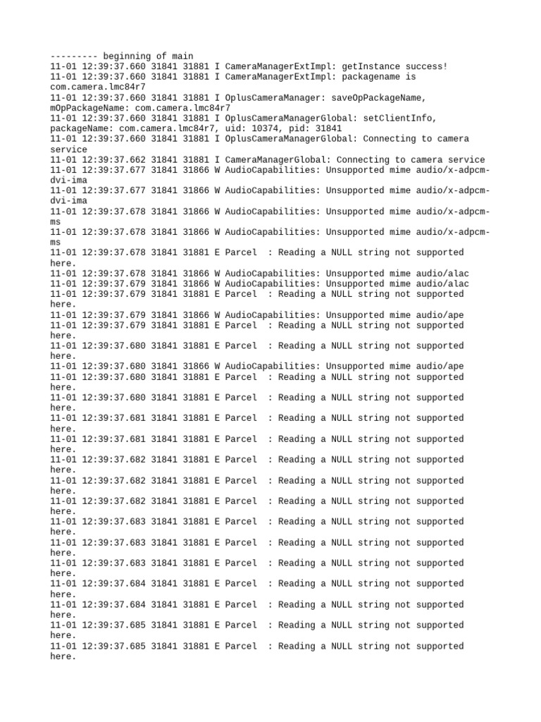 Camera Manager Log Analysis | PDF | Software | Computer Engineering