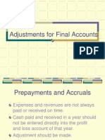 Adjustments For Final Accounts