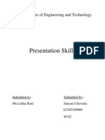 Presentation Skills: Amity Institute of Engineering and Technology