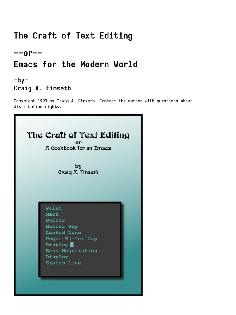 Text Editing Techniques with Emacs | PDF | Computer Keyboard | Command ...