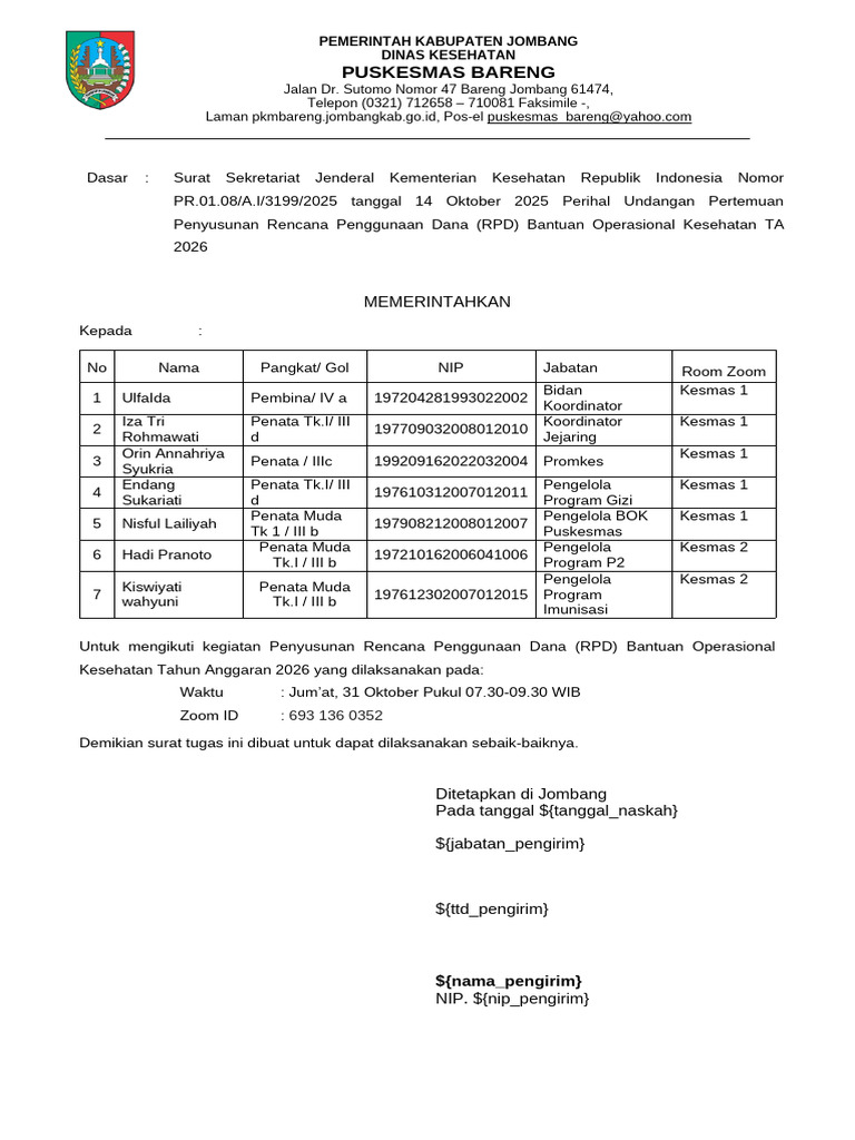 Undangan RPD Bantuan Kesehatan 2026 | PDF