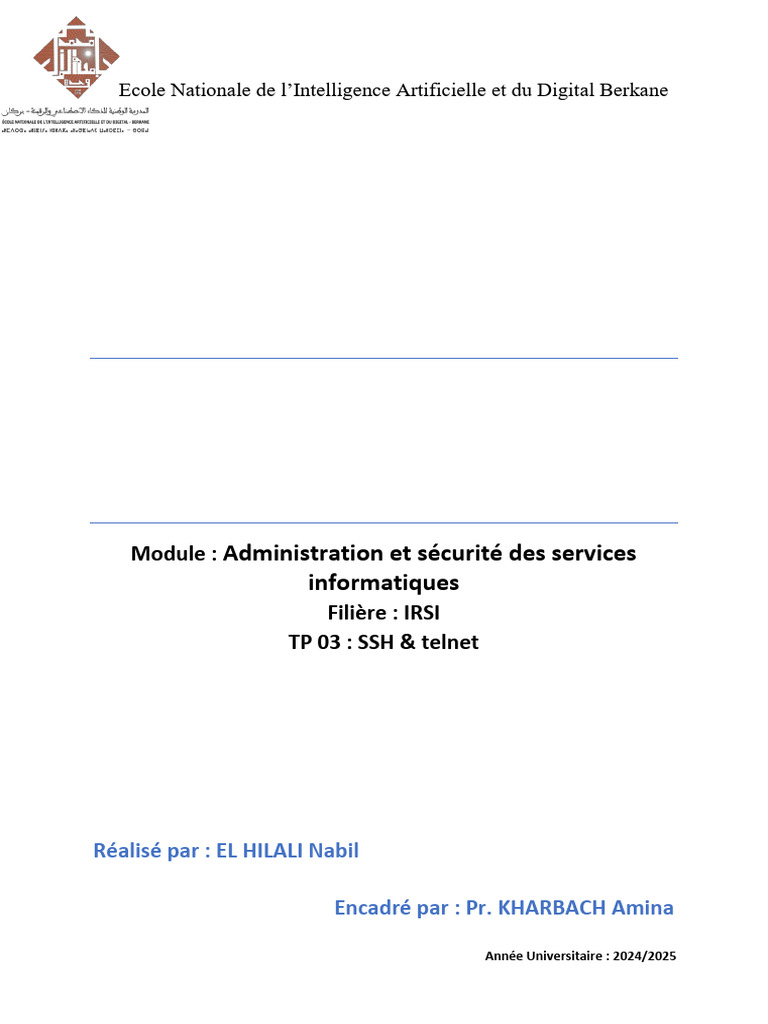 Sécurité SSH et Telnet : Rapport TP 2024 | PDF | Enveloppe de ...