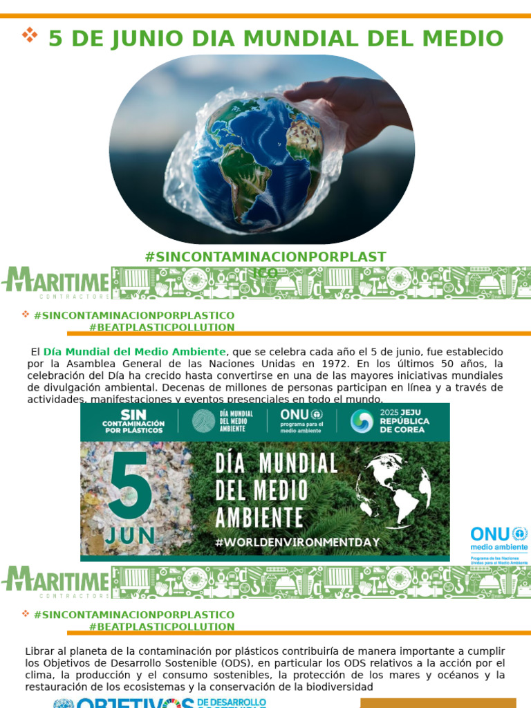 Dia Mundial Del Medio Ambiente | PDF | Residuos | El plastico