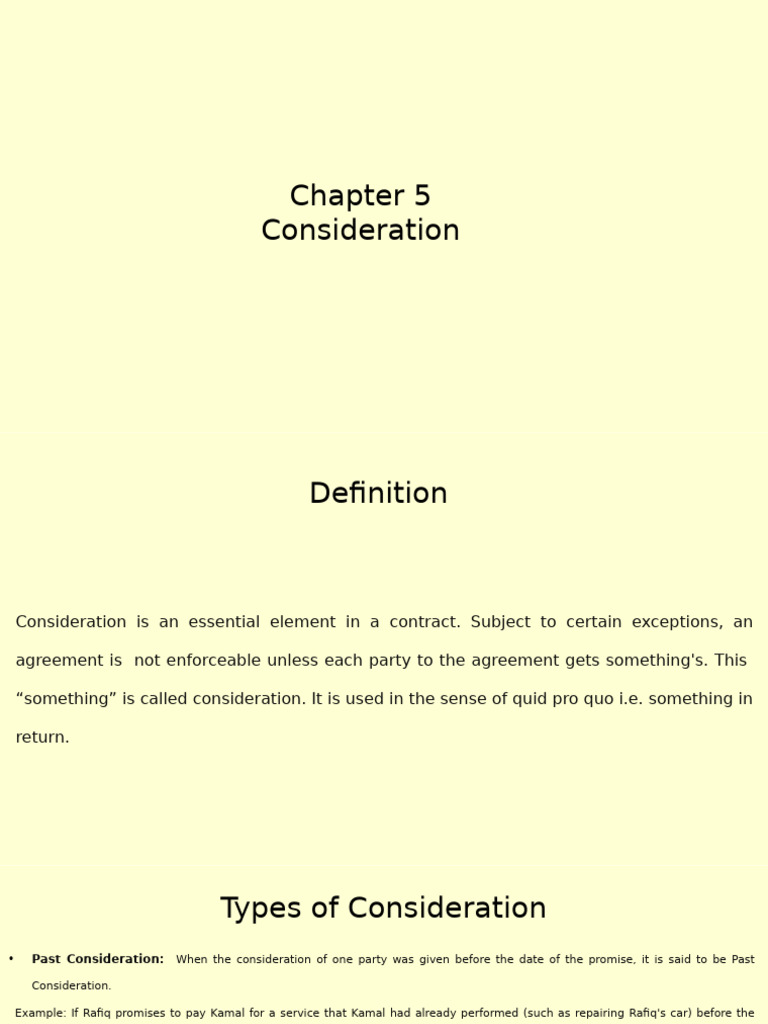 Understanding Contract Consideration Types | PDF | Consideration | Property