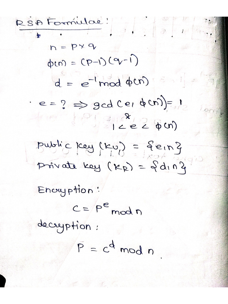 RSA Decryption Formula Explained | PDF