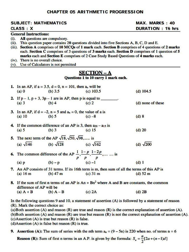 Arithmetic Progression 05 | PDF