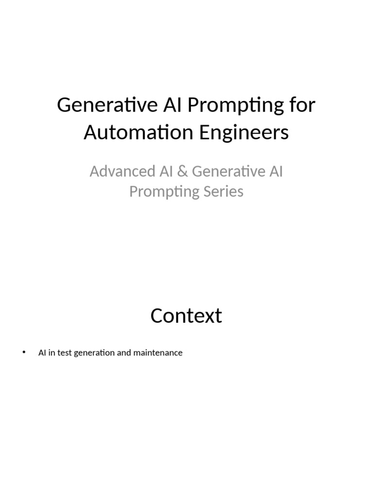 Generative AI for Automation Engineers | PDF
