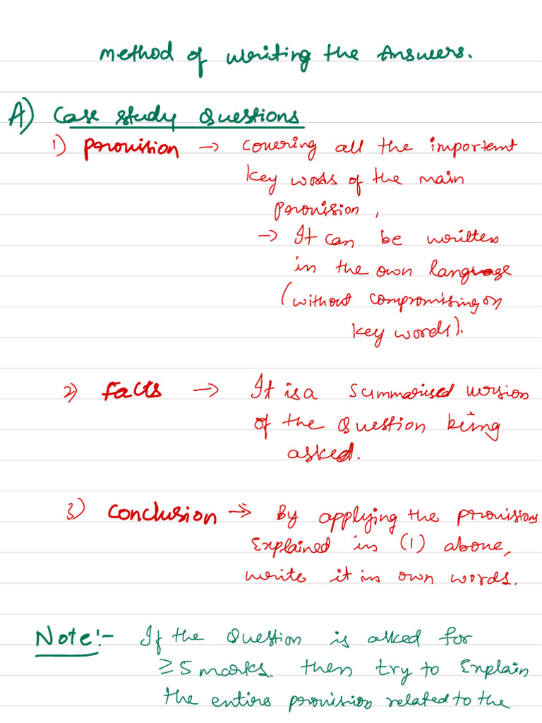 CA foundation Method of writing the answers | PDF