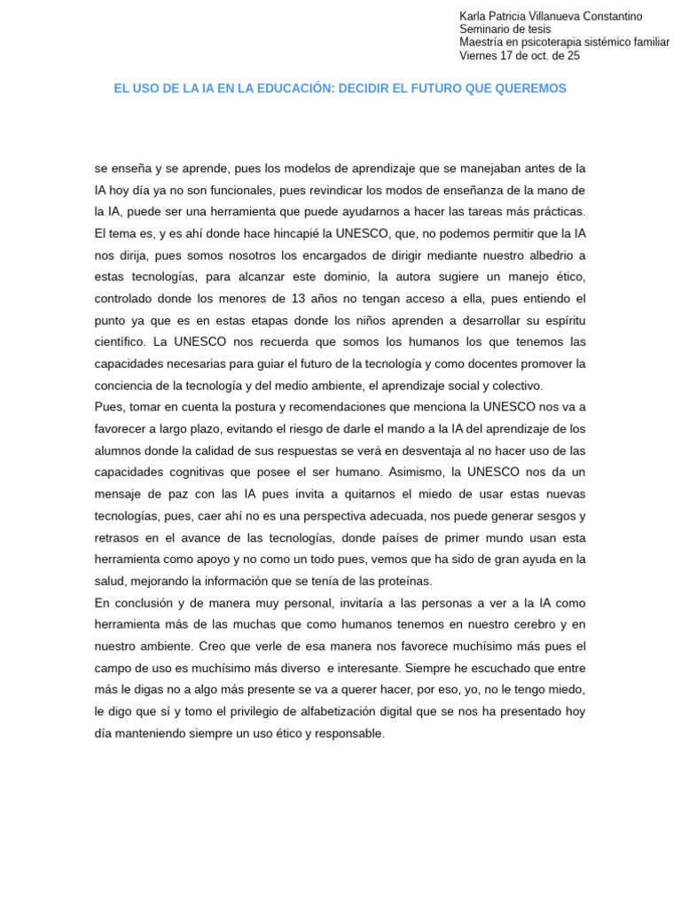 El Uso de La Ia en La Educación | PDF | Inteligencia artificial ...