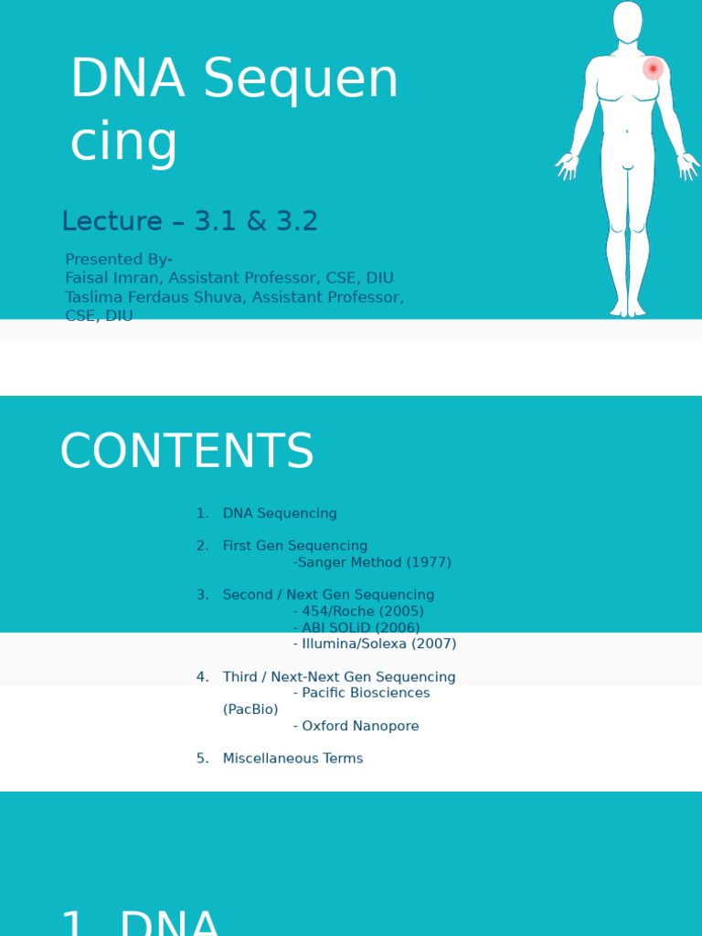 Lecture 3.1 & 3.2 DNA Sequencing | PDF | Dna Sequencing | Vector ...
