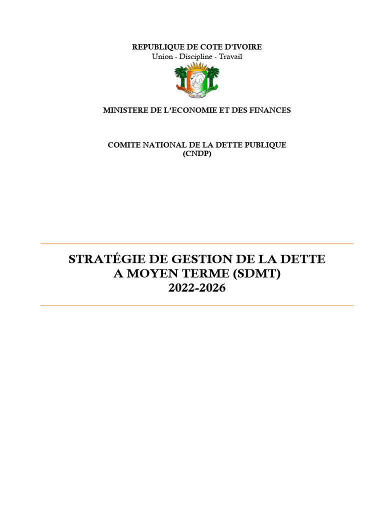Stratégie de Gestion de la Dette 2022-2026 | PDF | Dettes | Argent