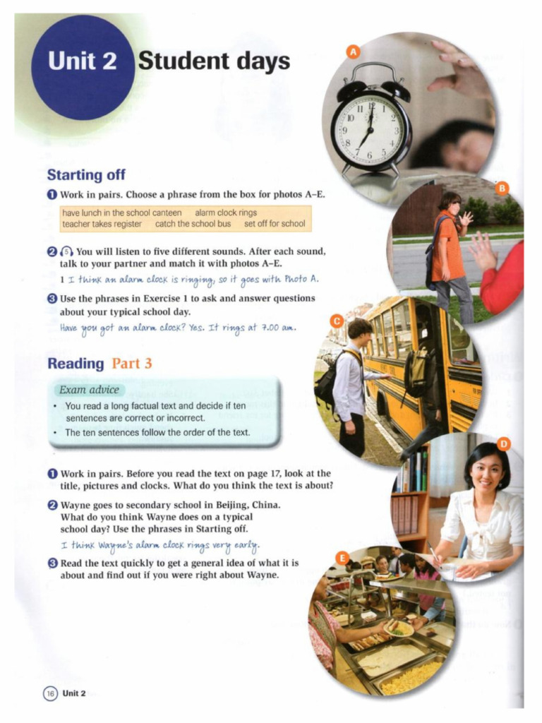 Unit 2 COMPLETE PET Textbook: Student Days | PDF | Linguistics | Grammar