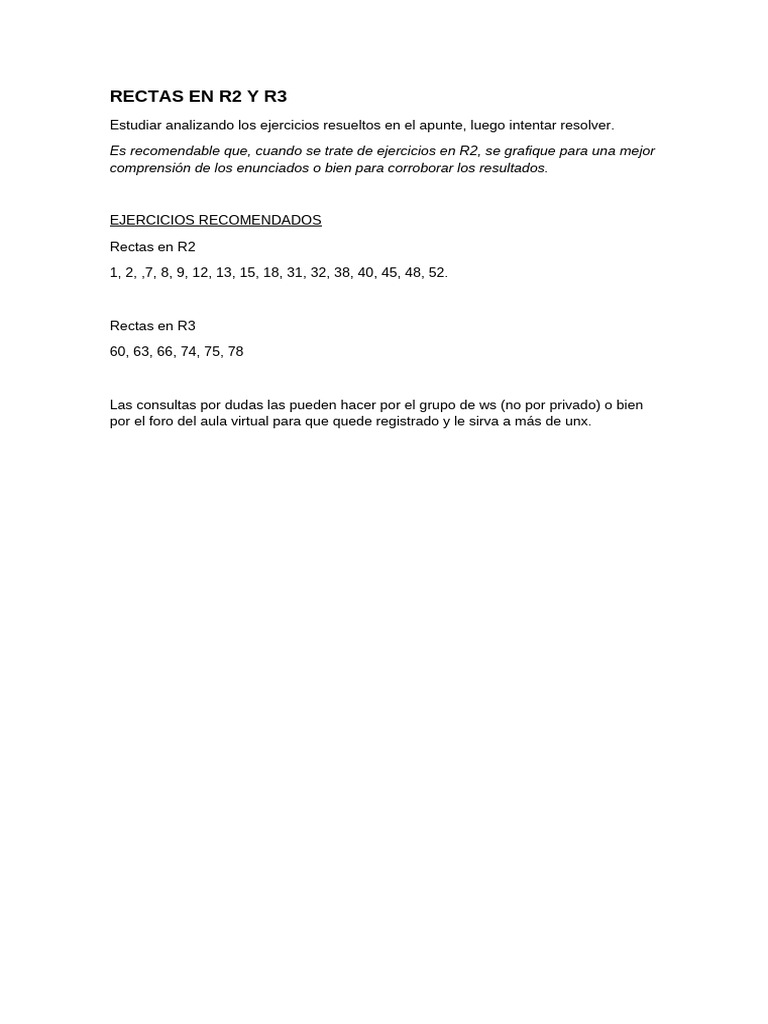 Av 09 Rectas en r2 y r3 | PDF