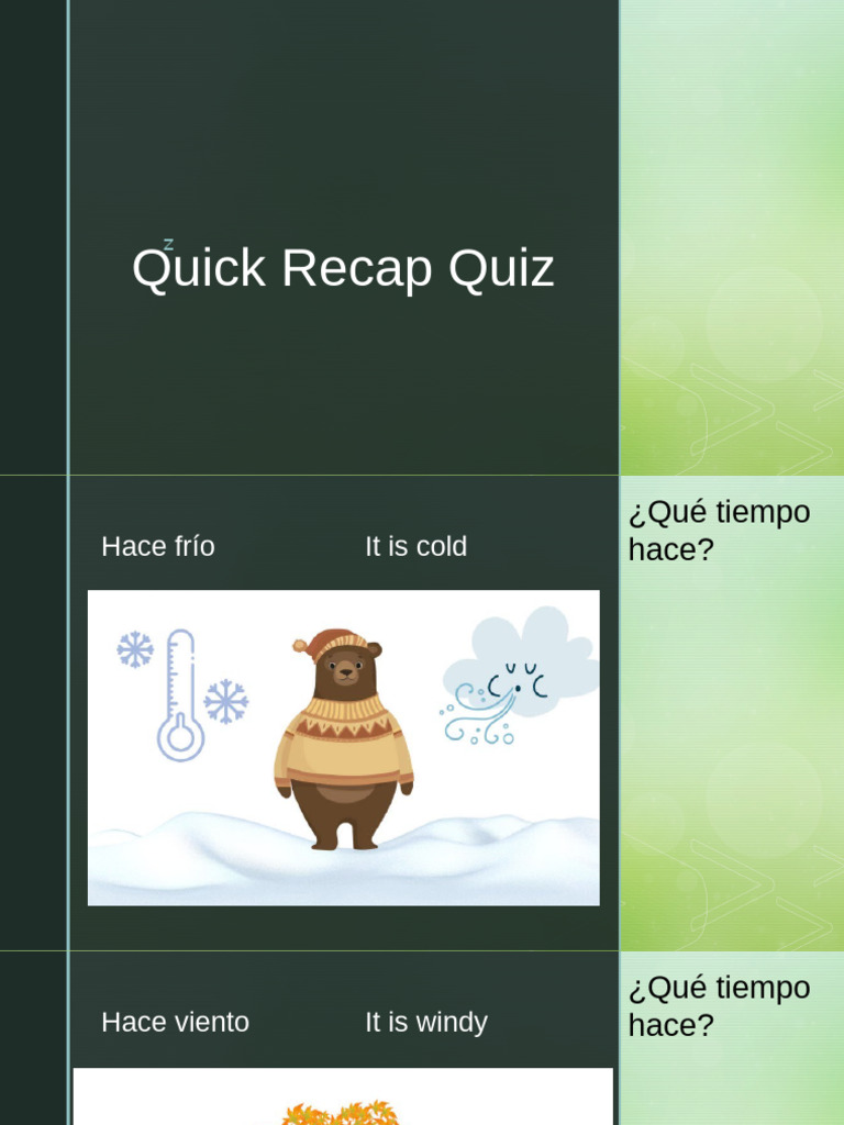 Quick Recap Quiz On The Weather | PDF