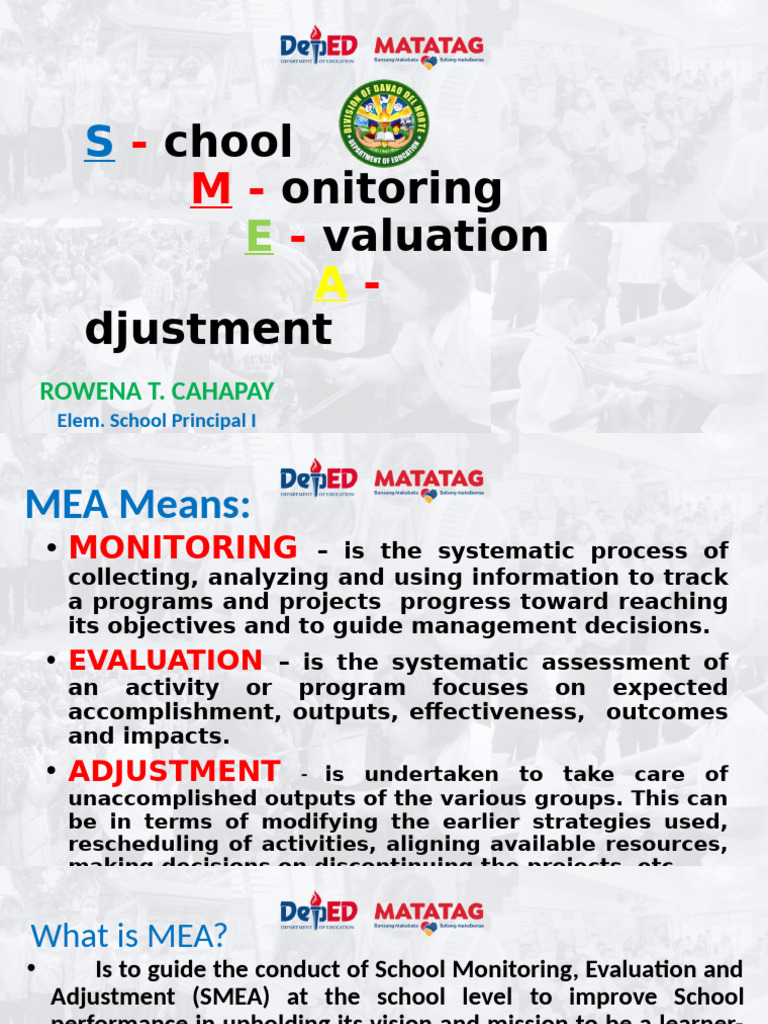 SMEA Report for School Performance | PDF | Monitoring And Evaluation ...