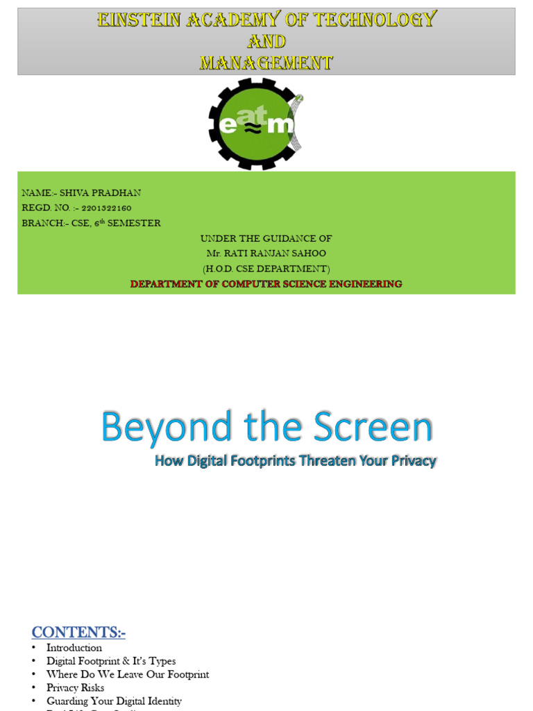 Digital Footprints and Privacy Risks | PDF | Mobile App | Privacy