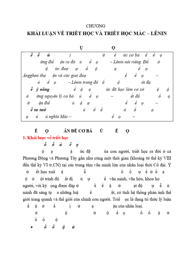 Chuong 1. Khai Luan Ve Triet Hoc Va Triet Hoc Mac - Lenin | PDF