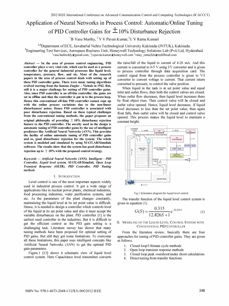 Neural Networks for PID Tuning Optimization | PDF | Control Theory ...