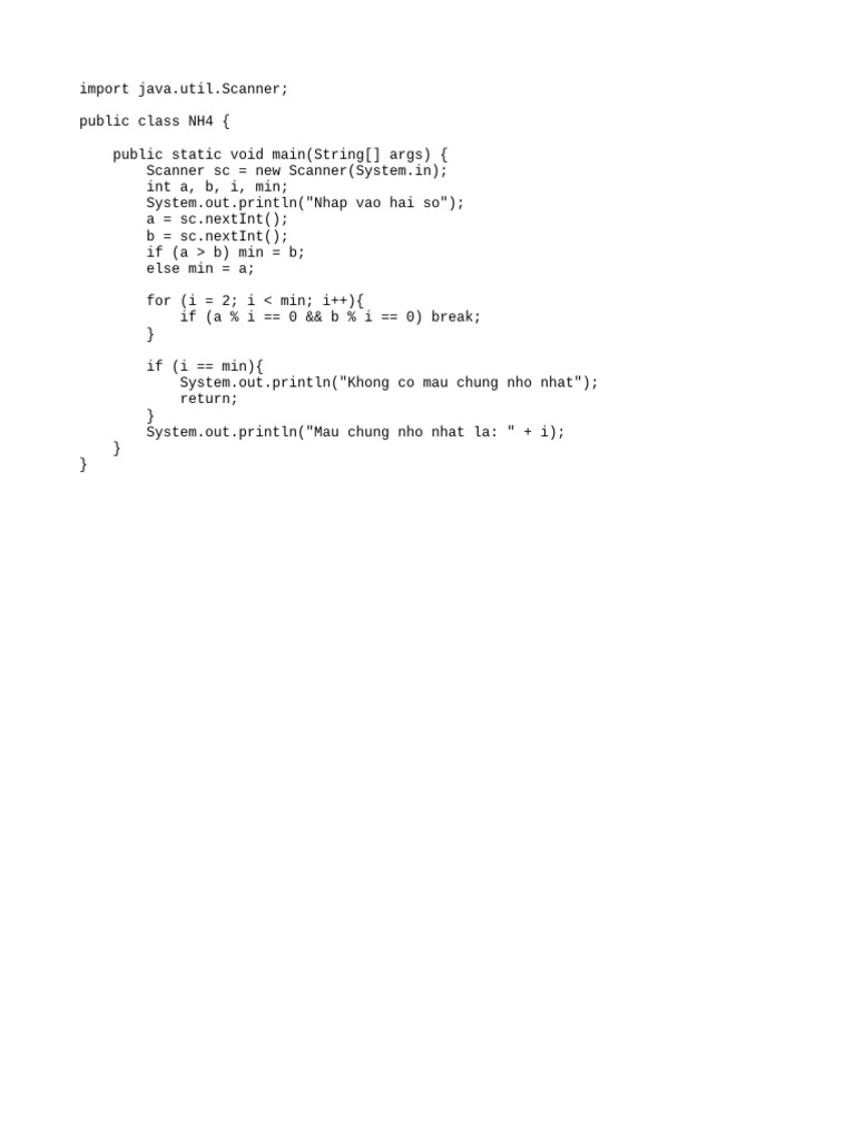 Find GCD of Two Numbers in Java | PDF