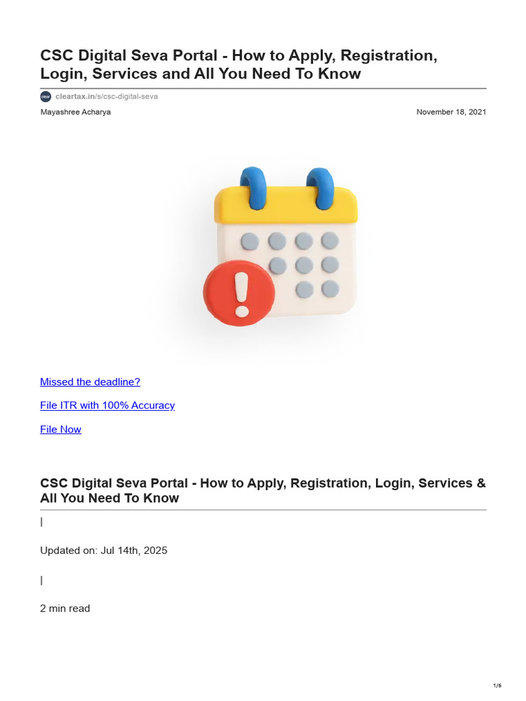 CSC Digital Seva Portal Guide | PDF | Computing