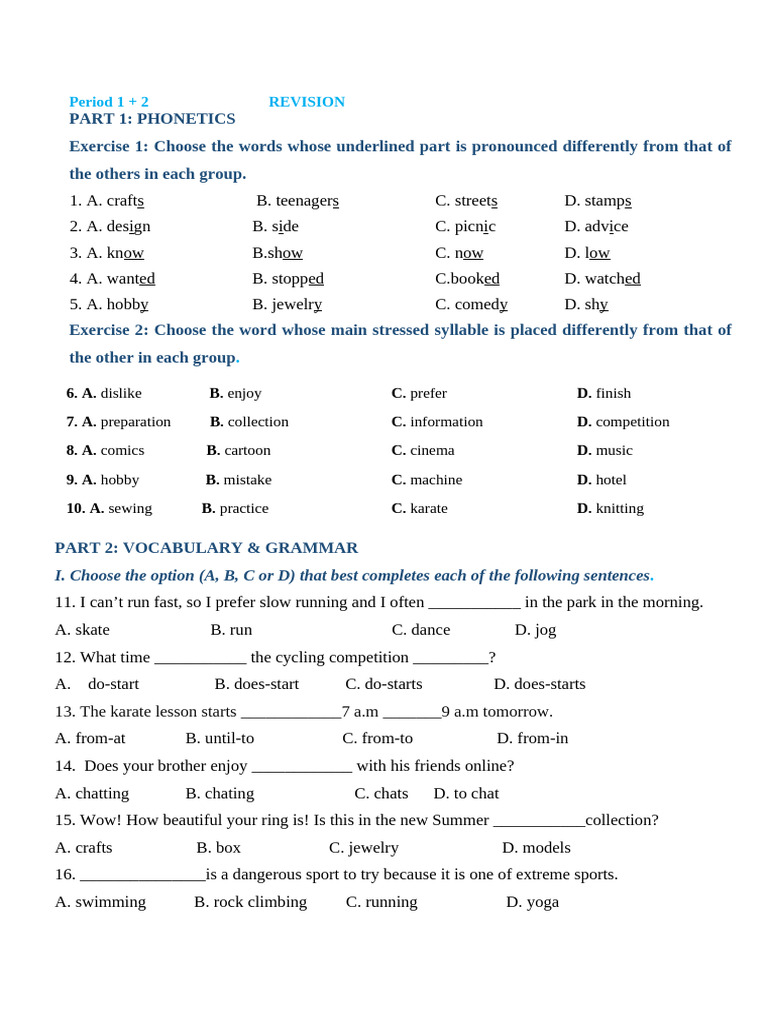 Phonetics, Vocabulary, and Grammar Exercises | PDF | Flood | Storms