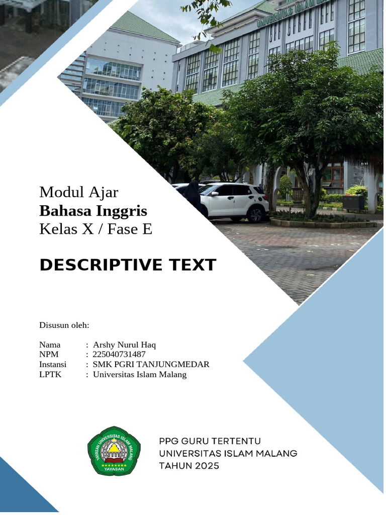 Modul Ajar Descriptive Text Kelas X | PDF