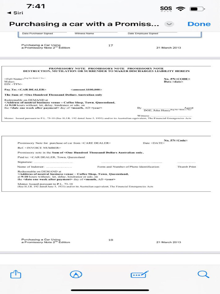 Car Promissory Note Template | PDF