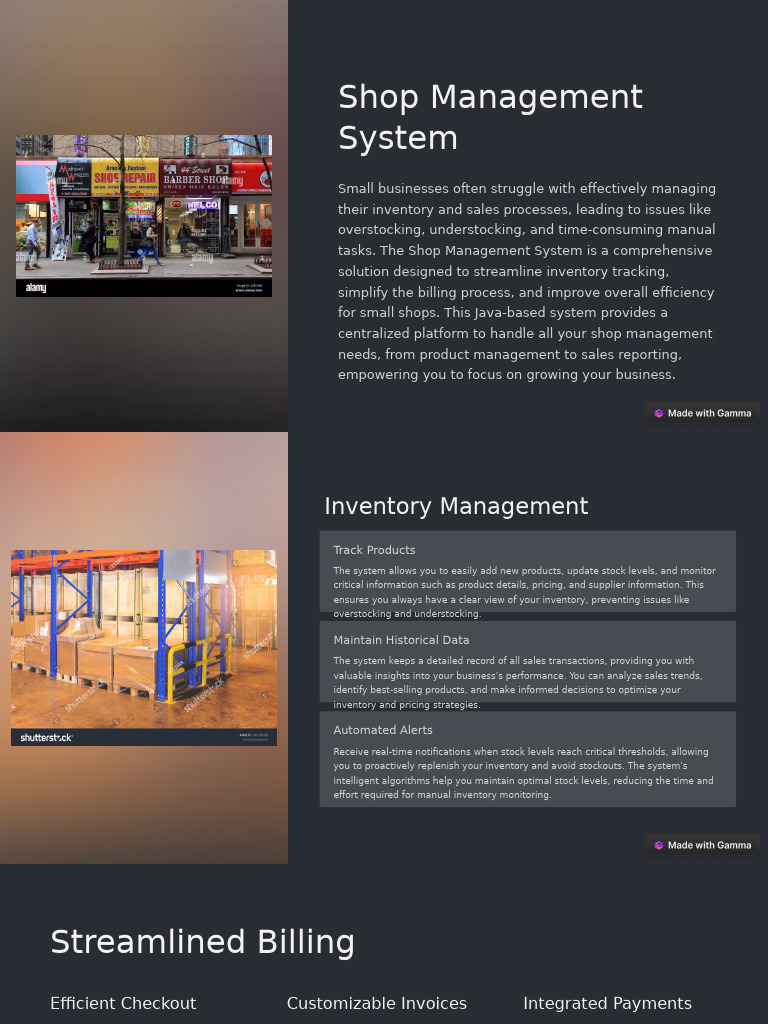 Streamlined Shop Management System | PDF | Point Of Sale | Analytics