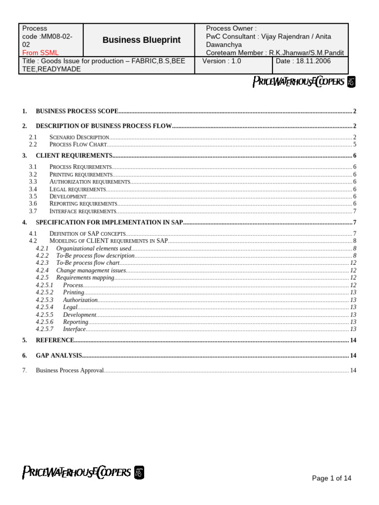 Goods Issue Process for Fabric Production | PDF | Inventory | Textiles