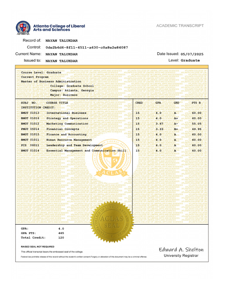 Academic Transctipt 241213050430 XZo7k0zF | PDF