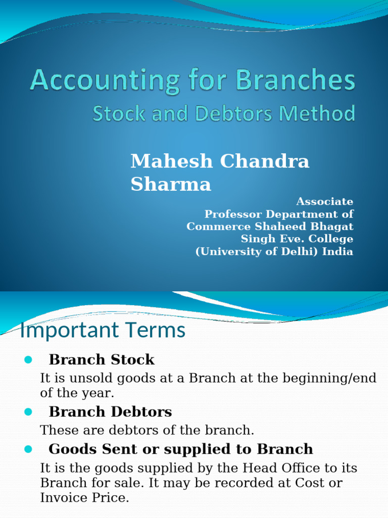 Key Concepts of Branch Accounting | PDF | Debits And Credits | Money