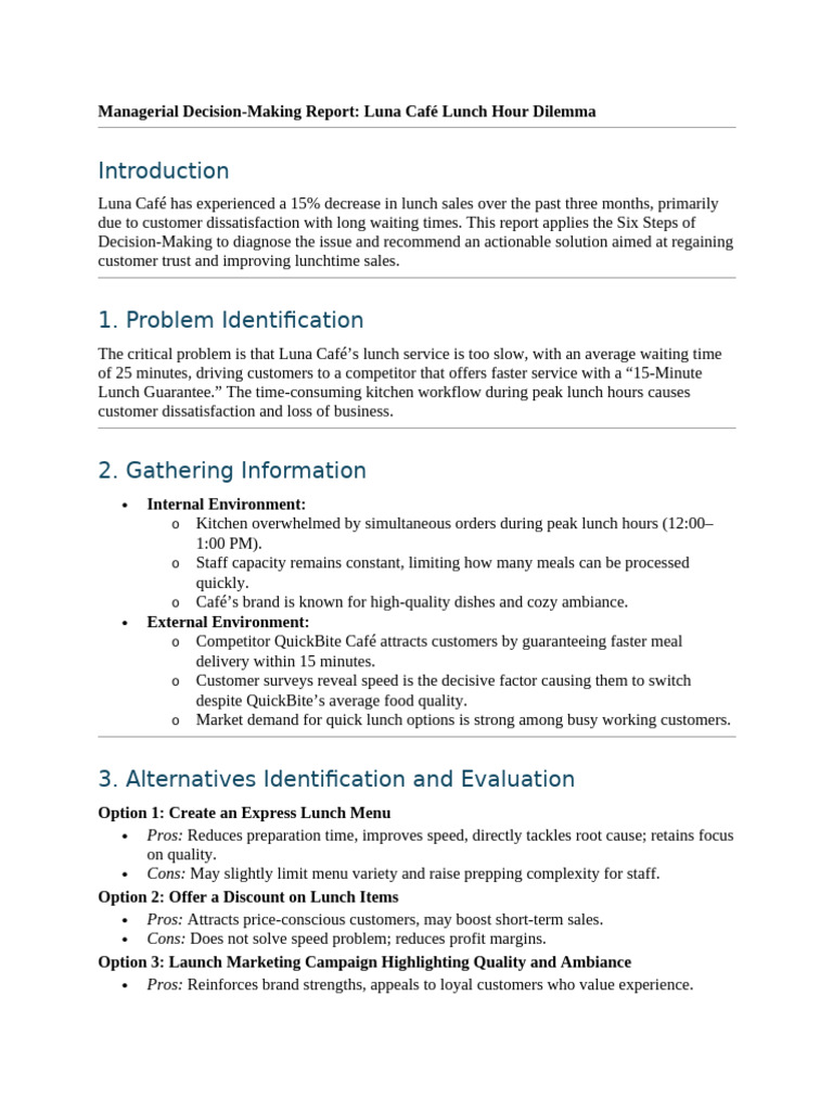 Document (3) | PDF | Lunch | Decision Making