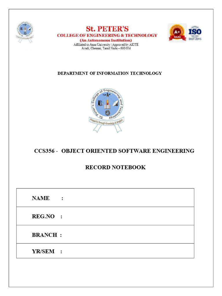 Oose Front Page | PDF