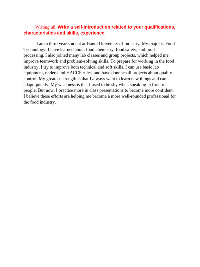203826d04195414 Writing U8 | PDF